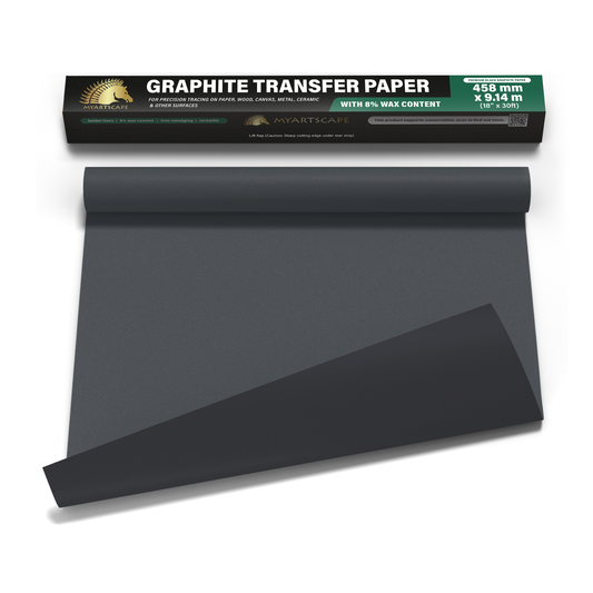 Graphite Transfer Paper Roll, Waxed, 18" x 30ft Roll