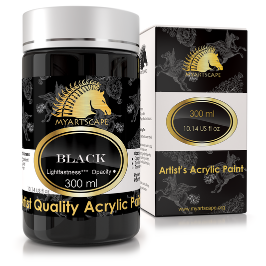 MyArtscape black acrylic paint 300ml