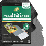 MyArtscape Black Transfer Paper 10 Sheets – 18x24 inches, waxed, erasable and non-smudging
