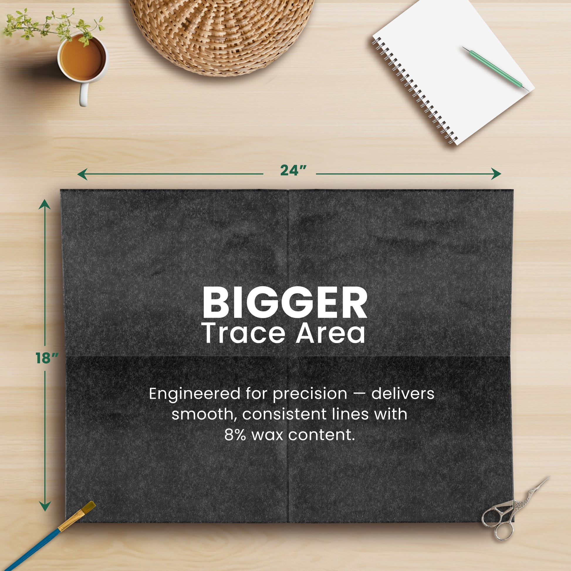 New vs old MyArtscape black transfer paper – improved packaging, better paper quality, smudge-free, and versatile surface use