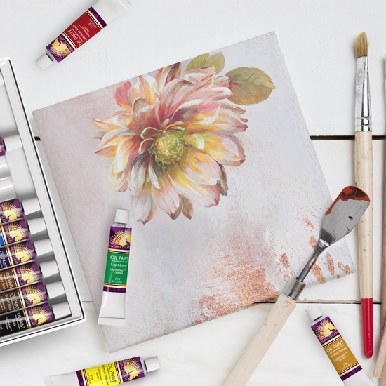 Complete Palette: 12 Colorful 21ml Oil Paint Tubes